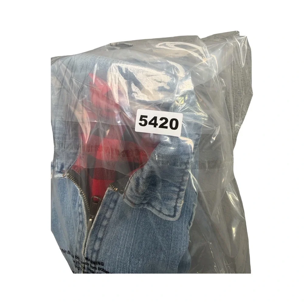 Dickies Denim Jacket Mens S Blue Flannel Lined Workwear Utility Distressed